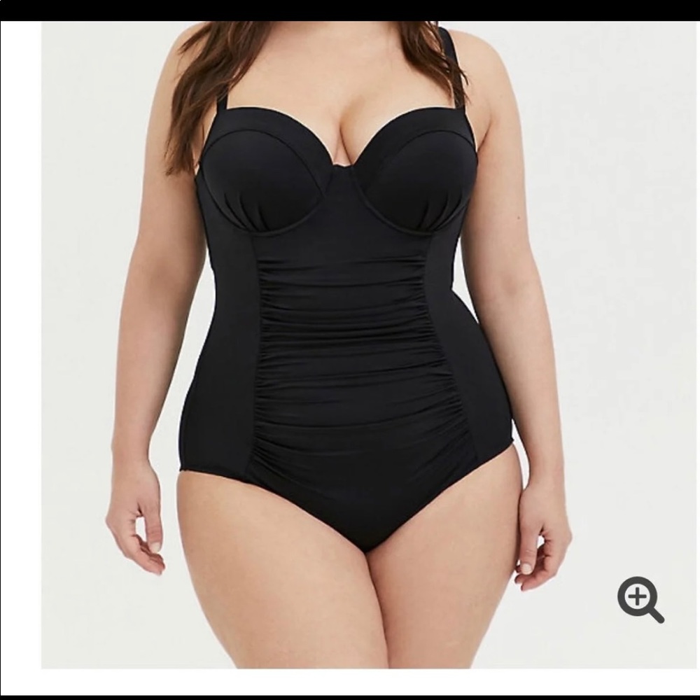 NWT Torrid Black Strappy Swimsuit, Size 4